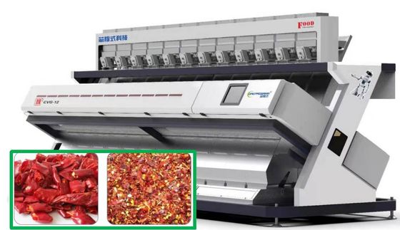 Kalite  8.3Kw Chili Color Sorter Machine High Output Precise Removal 220V Fabrika