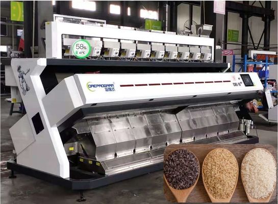 Kalite  10 Chutes Rice Color Sorter Large Capacity Black White Red Brown Waterfall Structure 2520Kg Fabrika